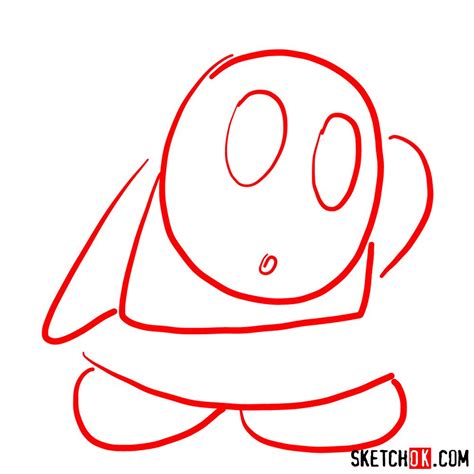 how to draw shy guy from mario step by step