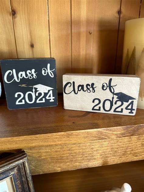 Class Of 2024 Wood Block Graduation Graduate Class Of 2024 Etsy In