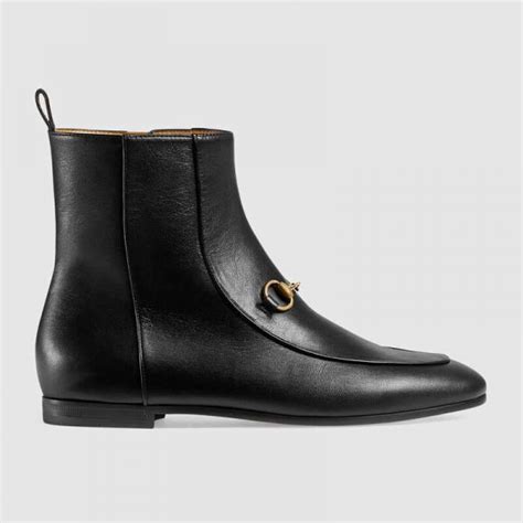 Gucci Women Gucci Jordaan Leather Ankle Boot In Black Leather 13 Cm