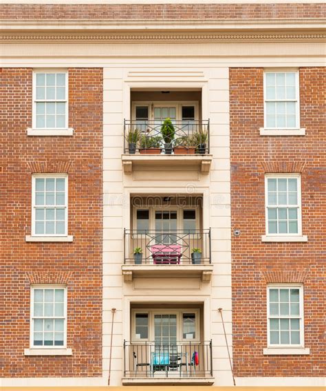 Red Brick Apartment Symmetry Stock Image Image Of Building