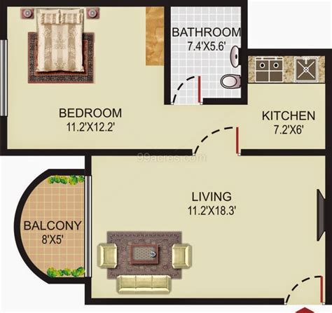 1 Bhk Small House Layouts
