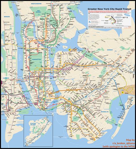 New York City Subway Route Map By Spui Df8