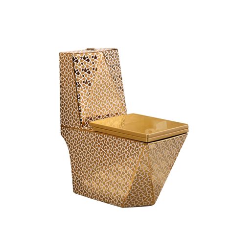 Golden Sanitary Wares Wc Ceramic Diamond Golden Luxurious Decoration