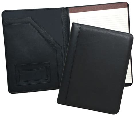 Full Grain Double Pocket Satin Lining Padfolios Personalized Leather