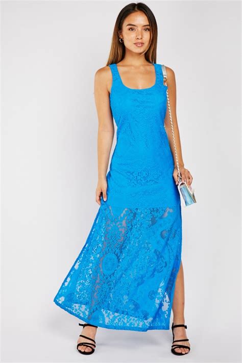 Lace Blue Maxi Dress Just 3