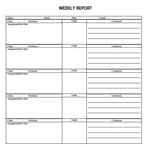 The memo heading report sample is the preferred style of the internship coordinator. Sample Weekly Report Template - 8+ Free Documents in PDF
