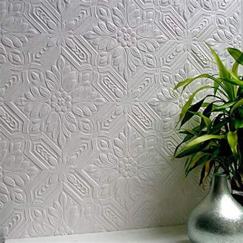 Paintable Supaglypta Anaglypta Wallpaper White Textured Embossed