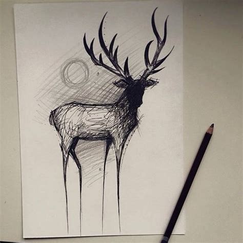 Dark Deer Creepy Drawings Dark Art Drawings Creepy Art Pencil Art