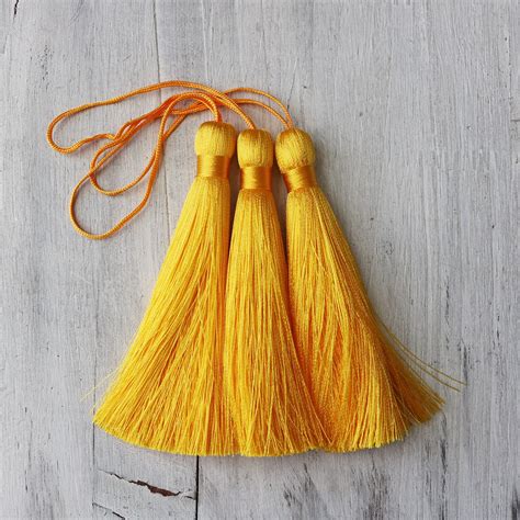 35 Inches Golden Yellow Silk Tassel Tassels Fashion Tassels
