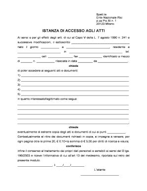 Compilabile Online Enterisi BOZZA Modulo Accesso Atti Doc Enterisi Fax Email Stampa PdfFiller