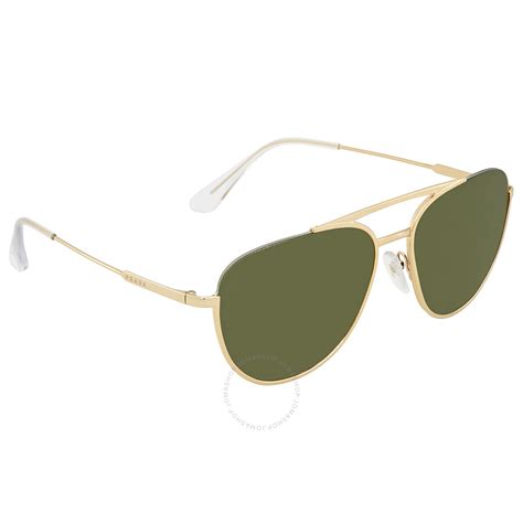 Prada Green Pilot Sunglasses Pr 50us 5ak1i0 56 8053672831757 Sunglasses Prada Sunglasses
