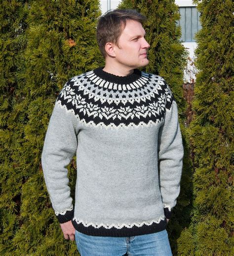 Afmæli Icelandic Lopapeysa Nordic Wool Sweater Hand Knitted Wool