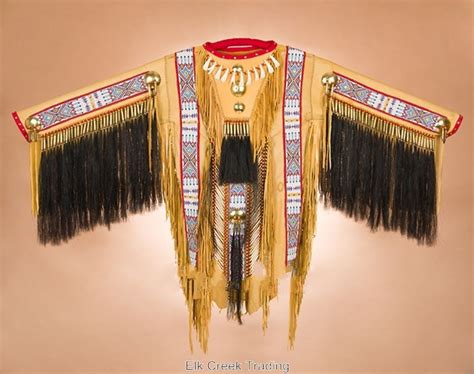 Authentic Handmade Indian Native American Gold Deer Skin War~shirt 65