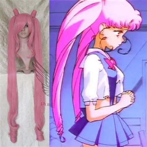 Cosplay Wig For Sailor Moon Chibi Usa Pink Curly Hair 472 High Temperature Resistance Fibers
