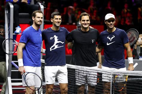 Laver Cup Federer Nadal Djokovic Murray During Legend Training The Big 4 Among Themselves
