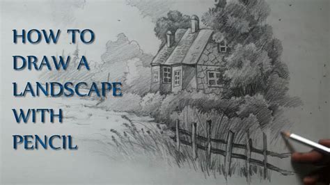 Including a preliminary sketch and a color study. How to draw a landscape - YouTube