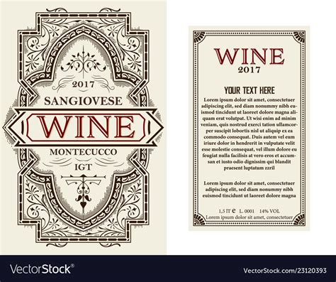 Vintage Wine Label With Floral Frame Royalty Free Vector