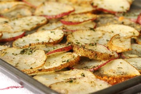 Bake until tender and crisp, 55 to 60 minutes. Baked Herb & Parmesan Potato Slices | Coupon Clipping Cook ...