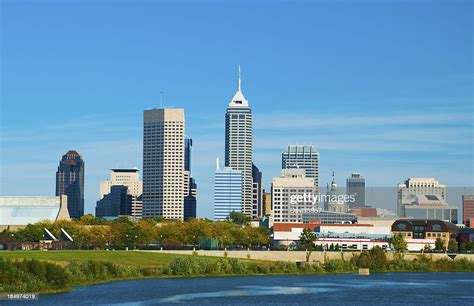 Indianapolis Skyline And River High Res Stock Photo Getty Images