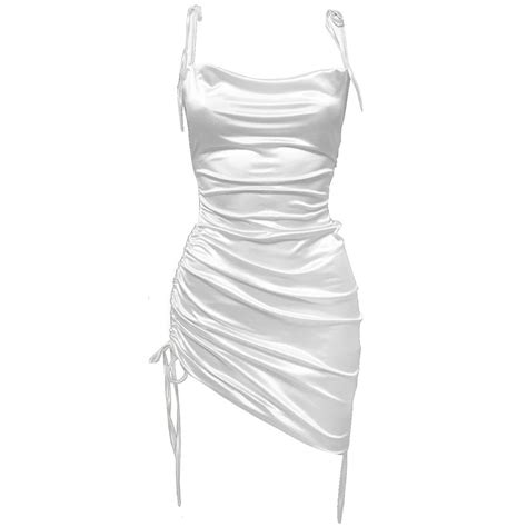 cabo dress white mini dress fashion satin mini dress