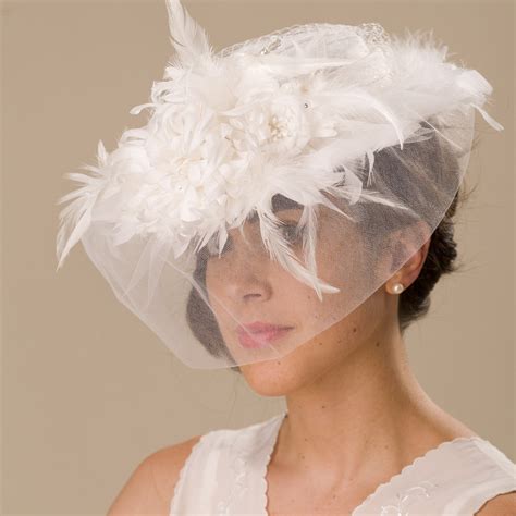vintage inspired feather adorned wedding hat