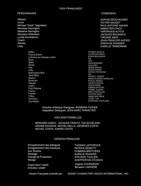 Image - Meet the Robinsons French Credits.png | Anime Voice-Over Wiki ...