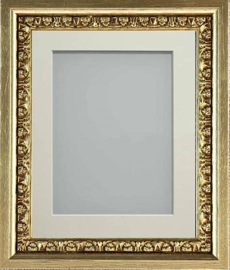 Mancini Gold 16x12 Frame With Ivory Mount Cut For Image Size 12x8
