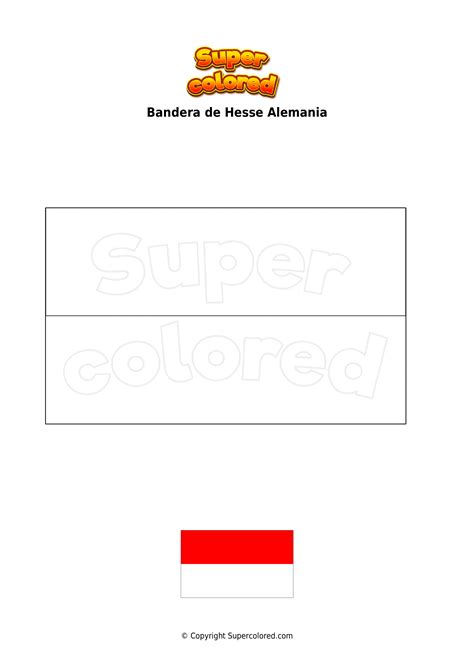 Dibujo Para Colorear Bandera De Hesse Alemania Supercolored Com