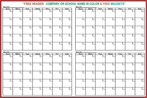 3 Month Planning Calendar Free Template Example Calendar Printable