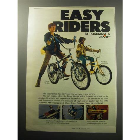 1970 Amf Roadmaster Bicycles Ad Flying Wedge And Aerobee Renegade On