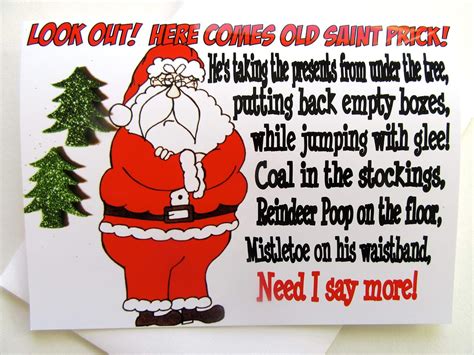 Amazon Com Funny Christmas Card Rude Christmas Card Bad Santa Card