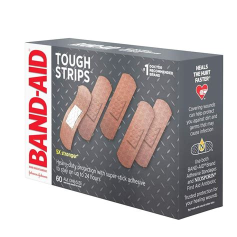 Band Aid Brand Adhesive Bandages Tough Strips 60 Ea 3 Pack