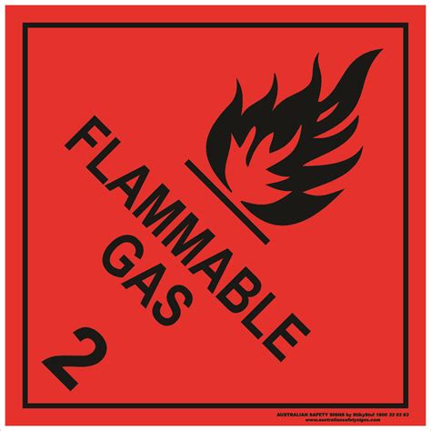 CLASS 2 FLAMMABLE GAS BLACK Buy Now Discount Safety Signs Australia