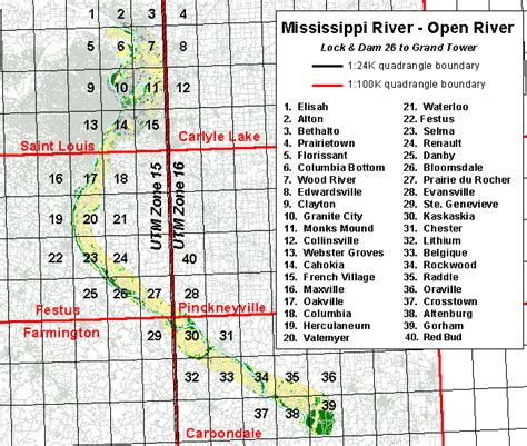 Canoes & kayaks may signal that they want to lock through by using the small boat signal located near the end of the upper and lower lock walls, or by marine radio. GIS Data - Open River, Lock and Dam 26 to Grand Tower ...