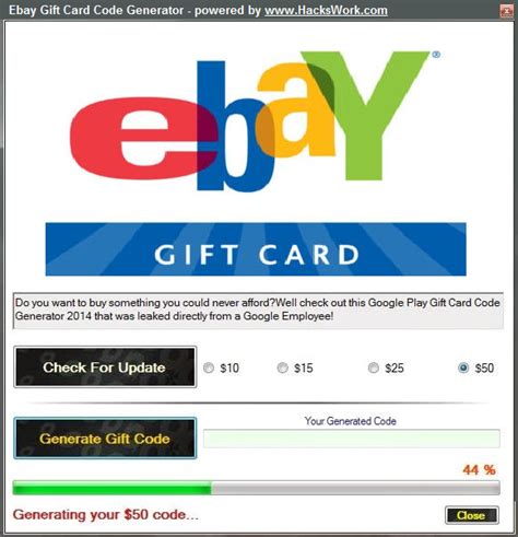 This is an online tool that is used to generate unlimited card codes. Ebay Gift Card Code Generator - www.HacksWork.com | Ebay gift, Google play gift card, Gift card