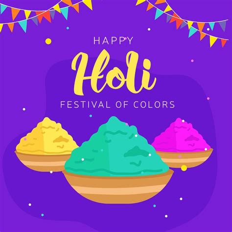 Premium Vector Festival Of Colors Happy Holi Greeting Card Template