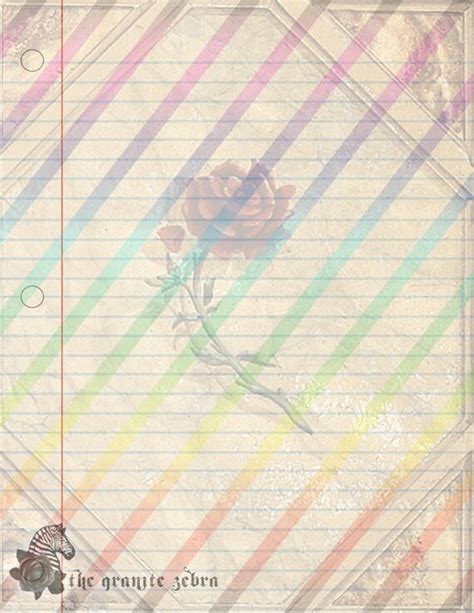 Antique Rose Gothic Lined Paper Download