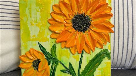 Easy Impasto Sunflower Painting Step By Step Tutorial Palette