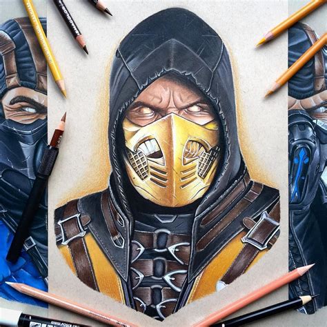 Mortal Kombat Drawing By Cjones Art Mortal Kombat Art Scorpion
