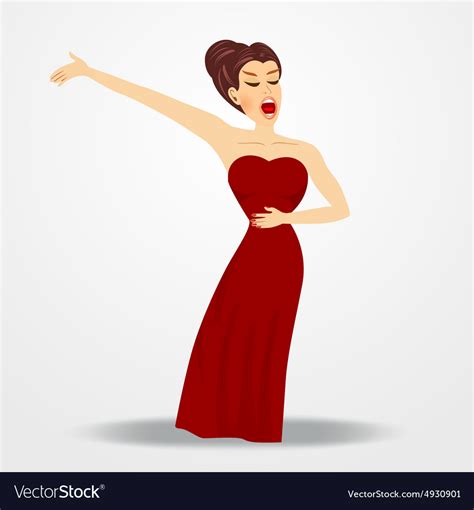 Young Beautiful Opera Singer Royalty Free Vector Image