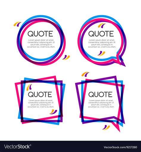 Set Quote Frame Colorful Quote Frames Royalty Free Vector