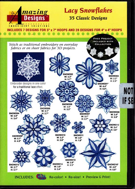 Buy Amazing Designs Lacy Snowflakes Machine Embroidery Designs Online