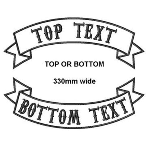 330mm wide custom factory embroidered rocker patch top and bottom motorcycle biker china