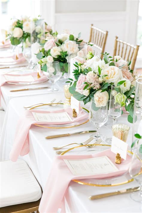 Elegant Gold Wedding Table Setting With Blush Pink Accents