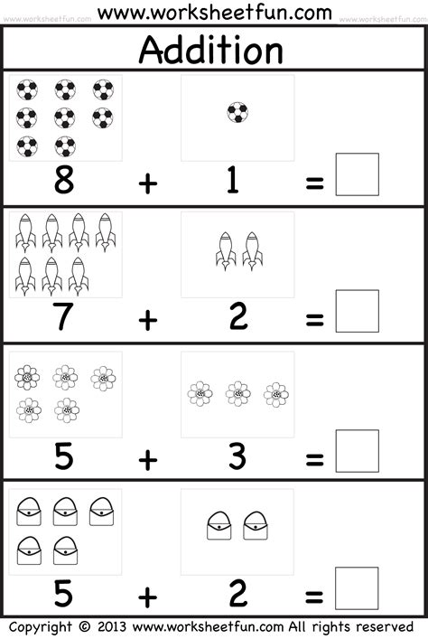 Addition And Subtraction Worksheets For Kindergarten Preschool