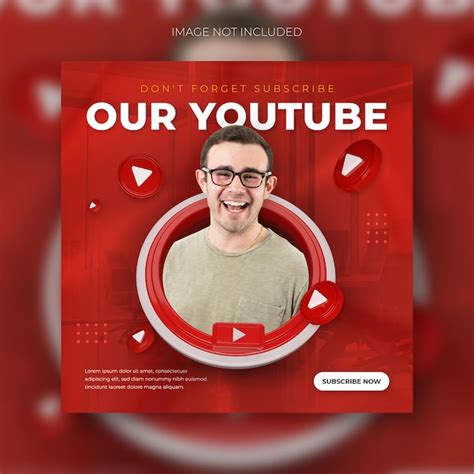 Premium Psd Follow Us On Youtube Social Media Square Banner Post With