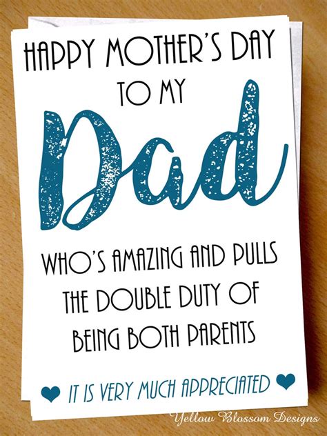 Dad Mothers Day Greeting Card Father Daddy Both Parents For Etsy