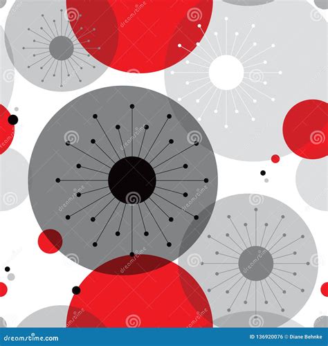 1950s Atomic Pattern Background Vector Illustration