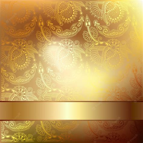 Premium Vector Gold Elegant Flower Background With A Lace Pattern