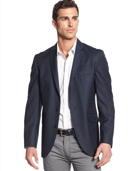 Kenneth Cole Reaction Navy Textured Sport Coat In Blue For Men Lyst